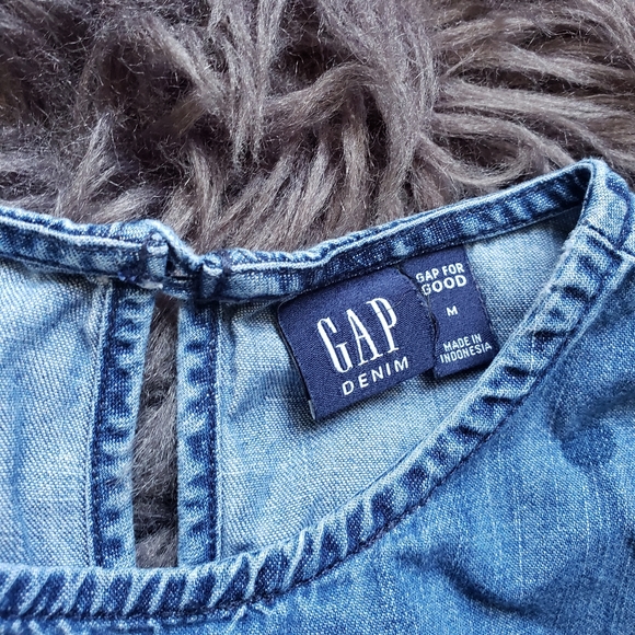 🏖3/$10 Gap Denim Look Dress Long Sleeve Girl sz 8 - 9 - Picture 2 of 4